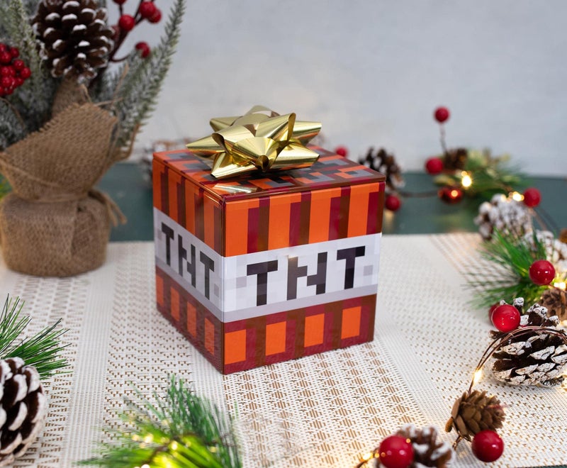 Minecraft TNT 4-Inch Tin Storage Box Cube Organizer with Lid | Basket Container, Cubby Cube Closet Organizer, Home Decor Playroom Accessories | Video Game Toys, Gifts and Collectibles - Image 4